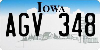 IA license plate AGV348