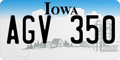 IA license plate AGV350