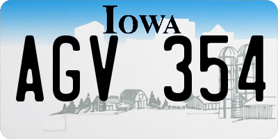 IA license plate AGV354
