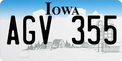 IA license plate AGV355
