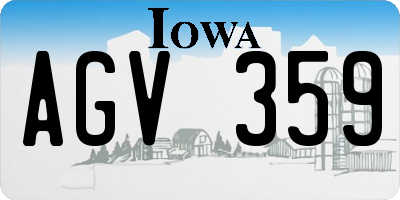 IA license plate AGV359
