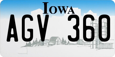 IA license plate AGV360