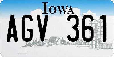 IA license plate AGV361