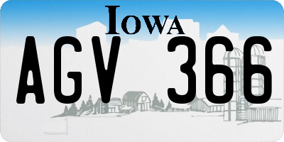 IA license plate AGV366