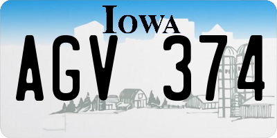 IA license plate AGV374