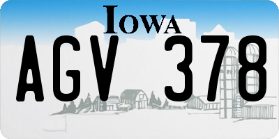 IA license plate AGV378