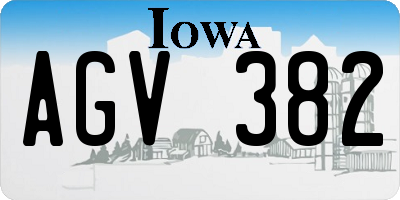 IA license plate AGV382