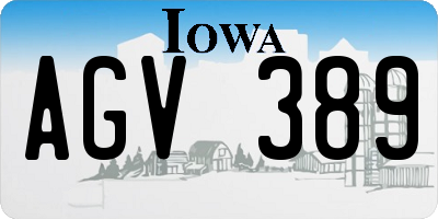IA license plate AGV389