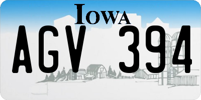 IA license plate AGV394
