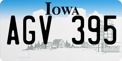 IA license plate AGV395