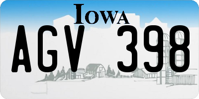 IA license plate AGV398