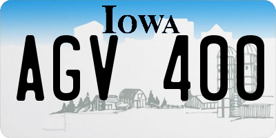 IA license plate AGV400