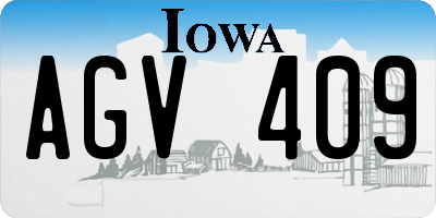 IA license plate AGV409