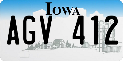 IA license plate AGV412