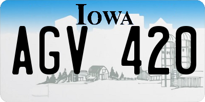 IA license plate AGV420