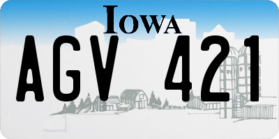 IA license plate AGV421
