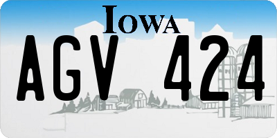 IA license plate AGV424