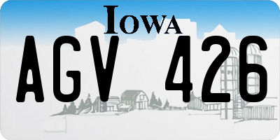 IA license plate AGV426
