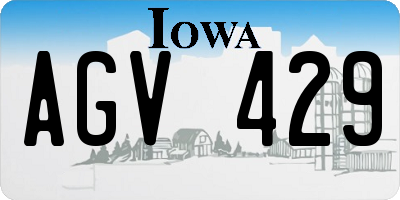 IA license plate AGV429