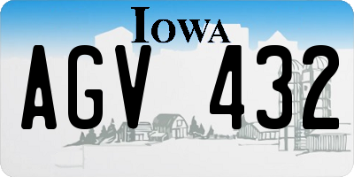 IA license plate AGV432