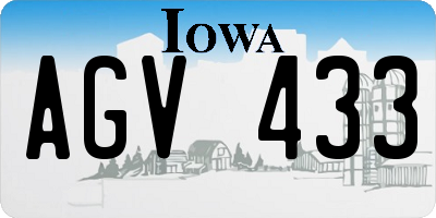 IA license plate AGV433