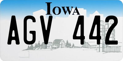 IA license plate AGV442