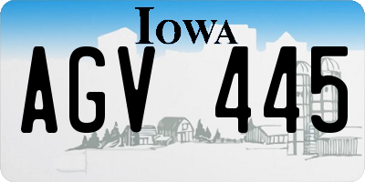IA license plate AGV445