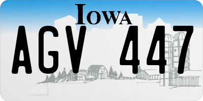 IA license plate AGV447