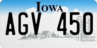 IA license plate AGV450
