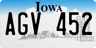 IA license plate AGV452