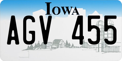 IA license plate AGV455