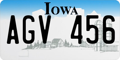 IA license plate AGV456