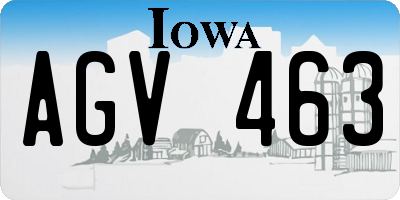IA license plate AGV463