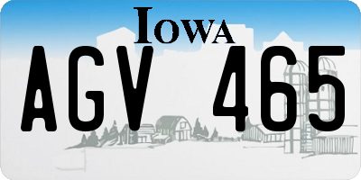 IA license plate AGV465
