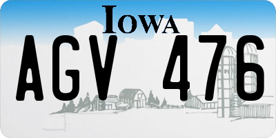 IA license plate AGV476