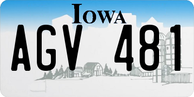 IA license plate AGV481