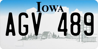 IA license plate AGV489
