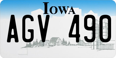 IA license plate AGV490