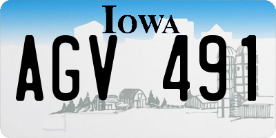 IA license plate AGV491