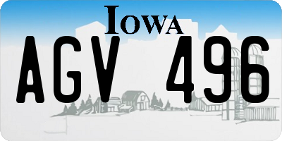 IA license plate AGV496