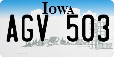IA license plate AGV503