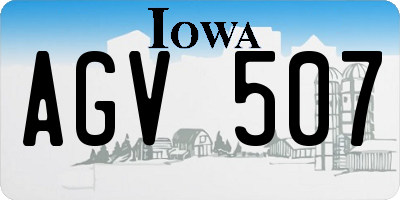 IA license plate AGV507