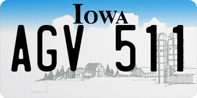 IA license plate AGV511