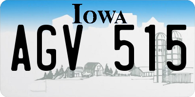 IA license plate AGV515