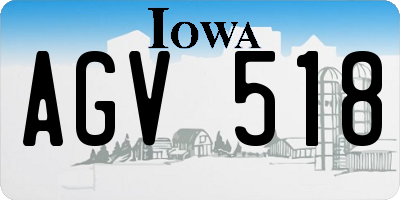 IA license plate AGV518