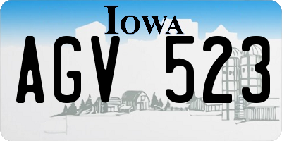 IA license plate AGV523