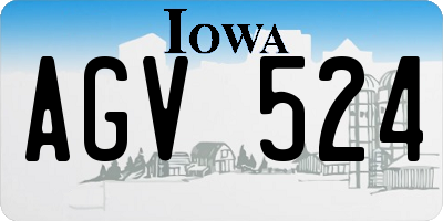 IA license plate AGV524