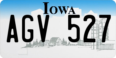 IA license plate AGV527