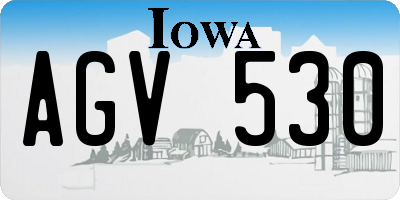 IA license plate AGV530
