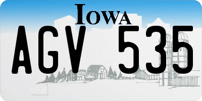 IA license plate AGV535